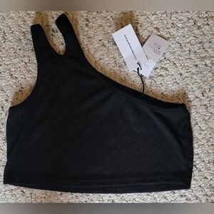 CIDER black, one shoulder crop top, Size M juniors, NWT